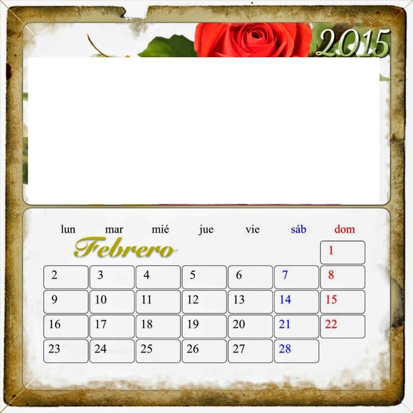 Calendario febrero 2015 Photomontage