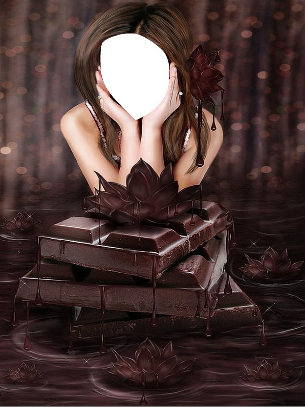 femme chocolat Фотомонтаж