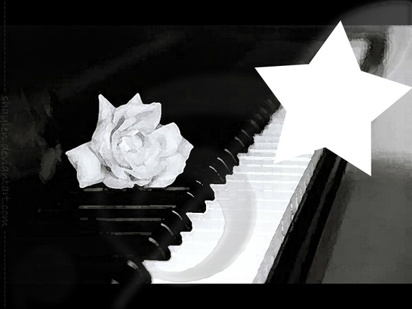 piano-rose-star Photo frame effect