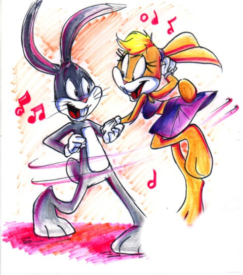 Lola Bunny end Bugs Bunny Love Music Fotomontaggio