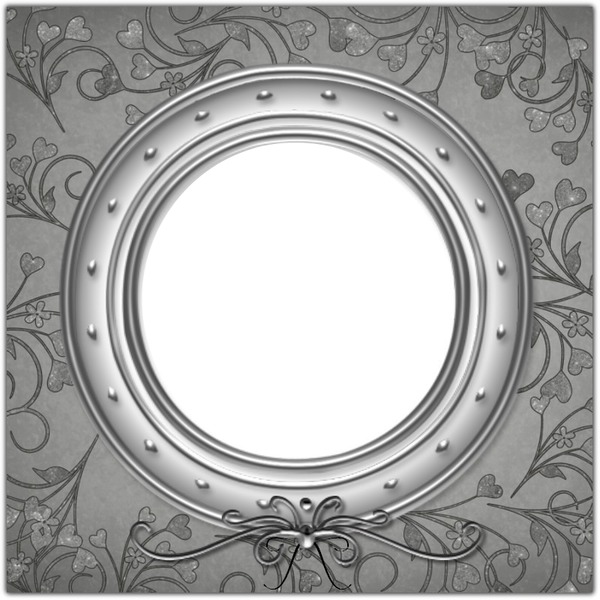 cadre rond gris Photo frame effect