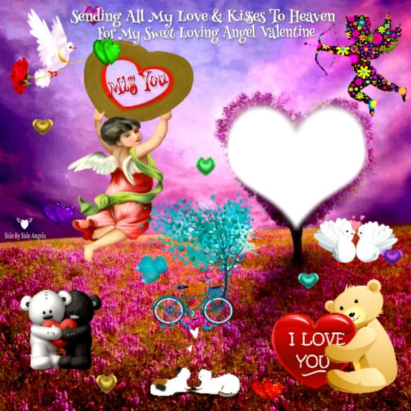 valentines day in heaven Photo frame effect