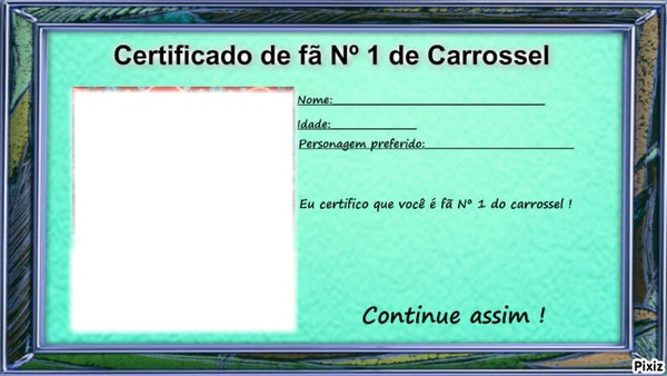 certificado de fã Fotomontasje