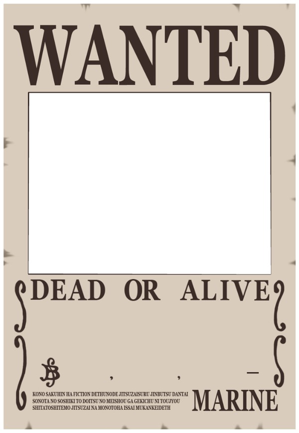 wanted one piece Fotomontáž