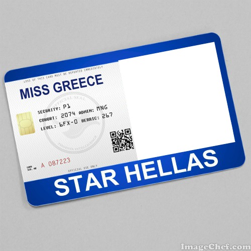 Miss Greece Star Hellas Card フォトモンタージュ