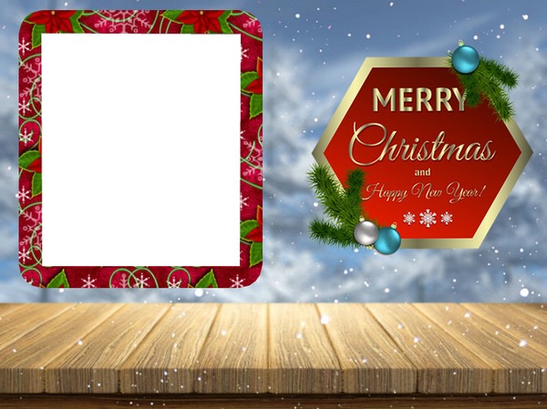 Merry Christmas And Happy New Year Photo frame effect