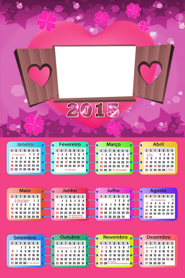 Calendário 2015 Valokuvamontaasi