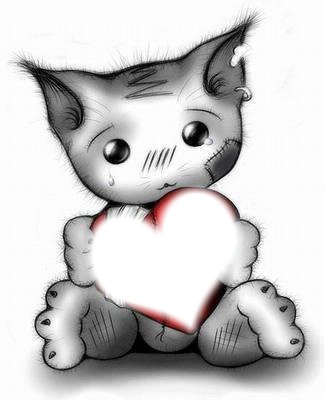 chat coeur Photomontage