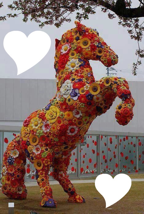 cheval fleurie Фотомонтажа