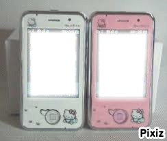 face of the handphone hello kitty:) Montage photo