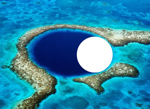 Blue Hole Belize Фотомонтажа