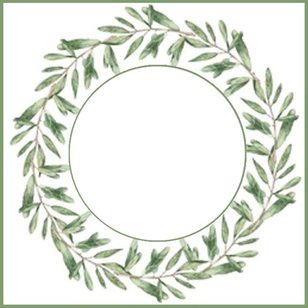 corona de ramas de olivo. Fotomontasje