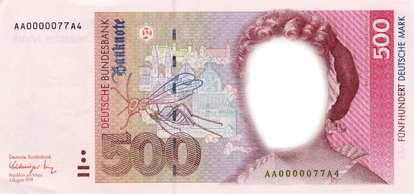 500 Deutsche Mark Fotomontaggio