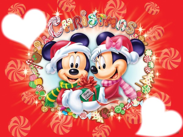 Minnie et Mickey Noël Fotomontáž