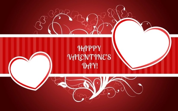 Happy Valentines day, 2 corazones, 2 fotos Fotomontažas