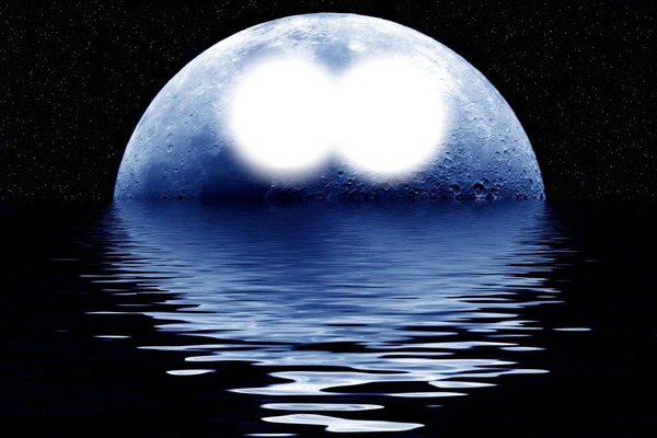 luna piena mare 4 Photo frame effect