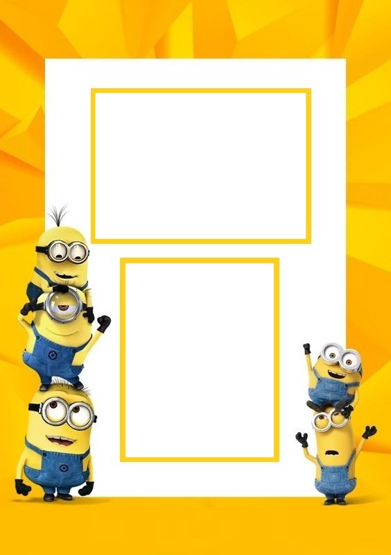 minions, collage 2 fotos Photo frame effect