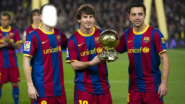 Messi,Xavi and you! Photo frame effect