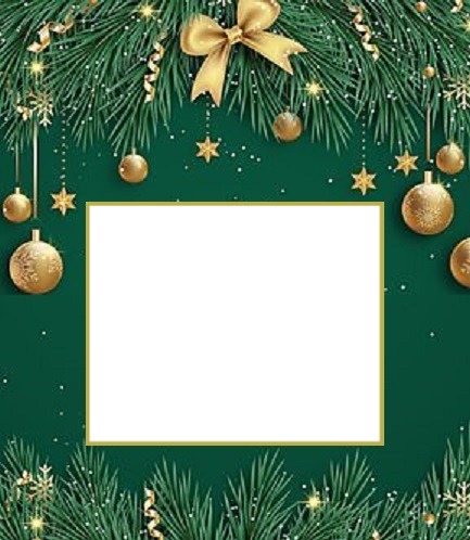marco navideño dorado. Fotomontage