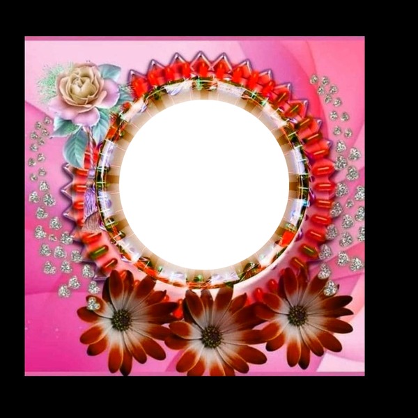 Mari19 Circulo con flores Photo frame effect