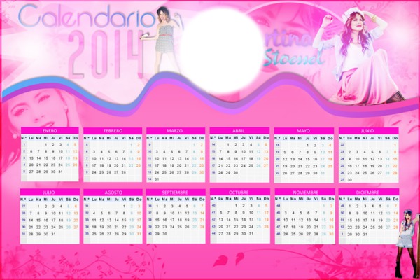 Calendario de Tini 2014 Photo frame effect