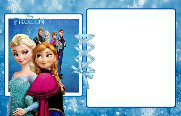 convite de aniversário Frozen Photo frame effect