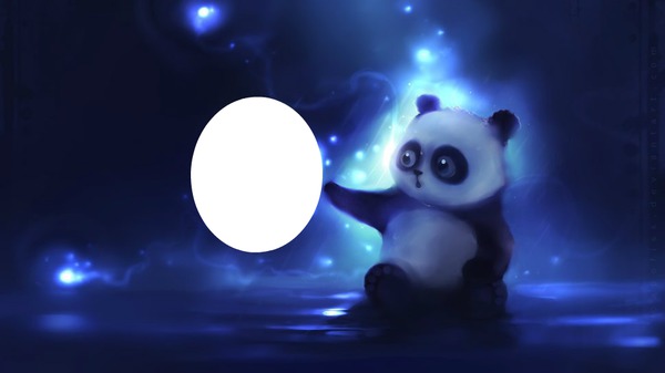 panda montre Fotomontáž