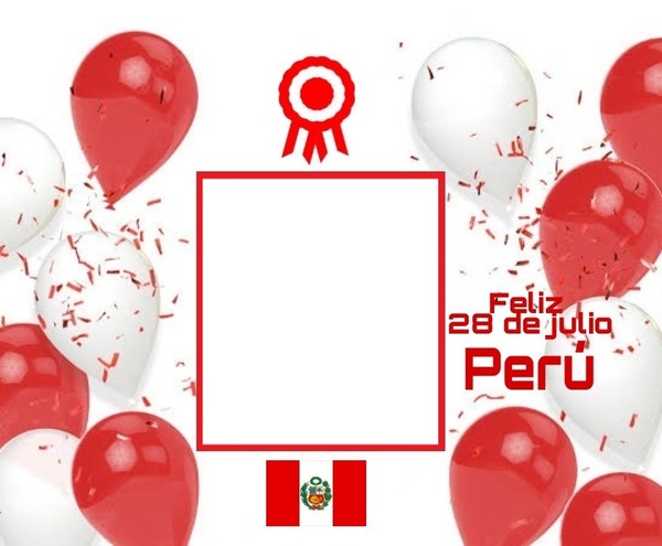 Perú, feliz 28 de julio. Fotomontagem