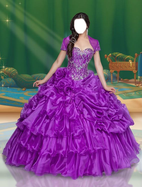 Purple Princess Dress Fotomontaža