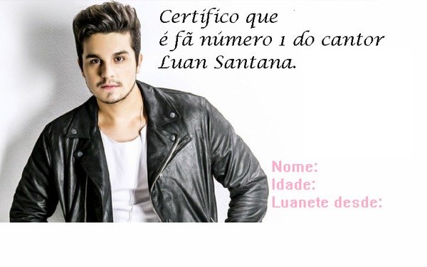 Certificado de Fã Luanete Photomontage