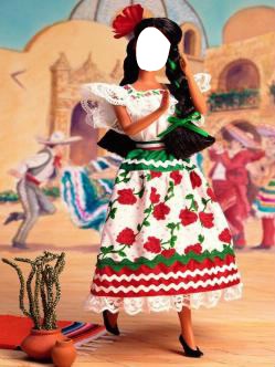 barbie con traje regional Valokuvamontaasi