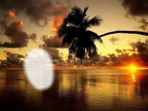 Coucher de soleil sur la mer Фотомонтажа