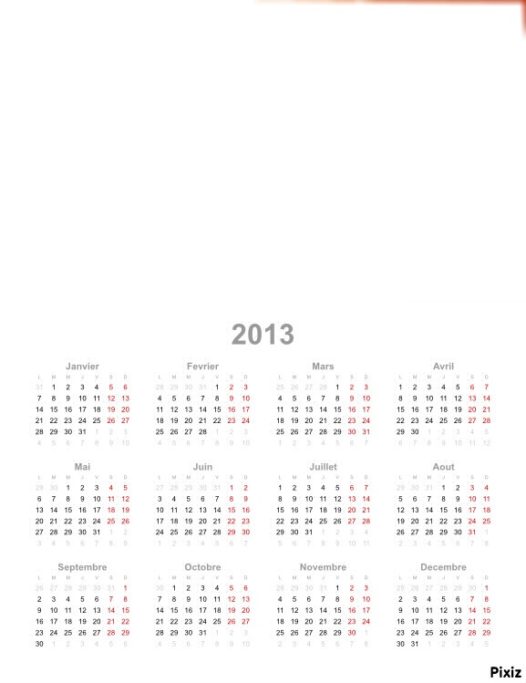 calendrier 2013 Fotomontaż