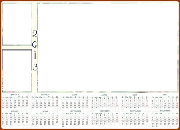 calendrier  2013 Photomontage
