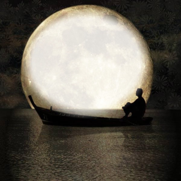 Luna romántica Fotomontáž