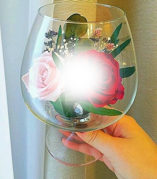 Taça Com Rosas! By*Maria Ribeiro* Fotomontagem