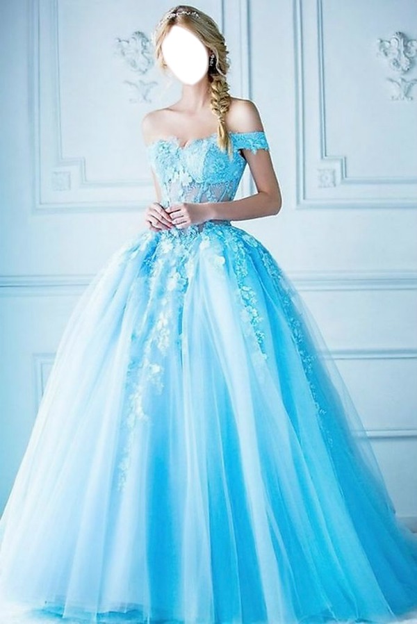 Light Blue Princess Dress Фотомонтажа