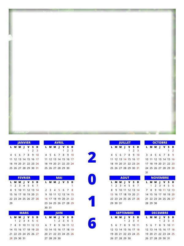 calendrier 2016 Fotomontaż
