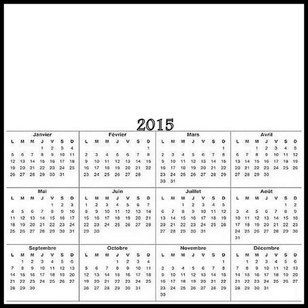 calendrier 2015 2 photos Montaje fotografico