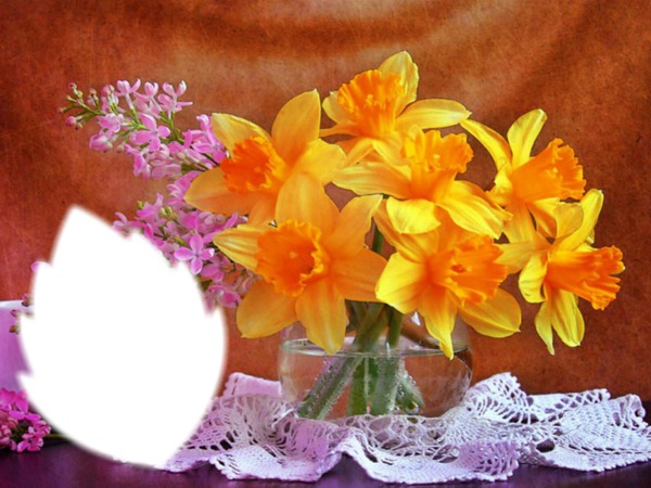 bouquet de fleurs Photo frame effect