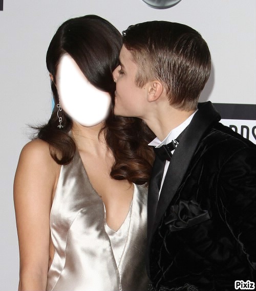 un bisous sue la joue de justin bieber Fotomontáž