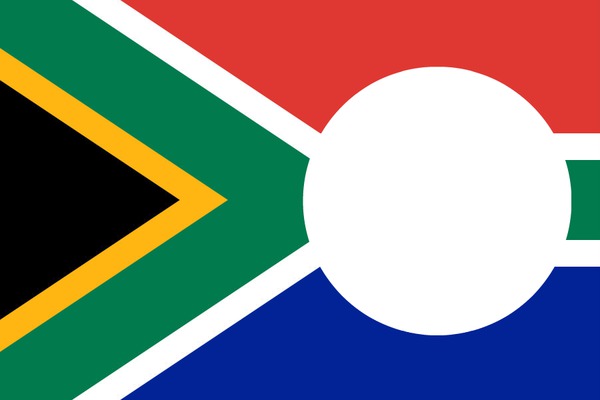 South Africa flag フォトモンタージュ