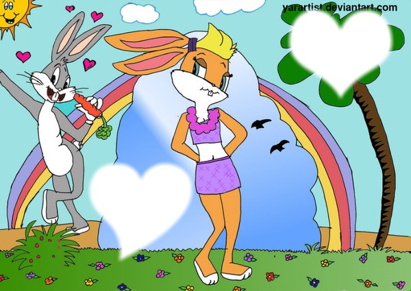 Lola Bunny end Bugs Bunny Love Fotomontaż