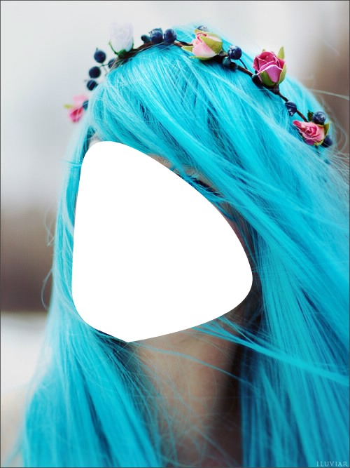 cabelo azul Fotomontagem
