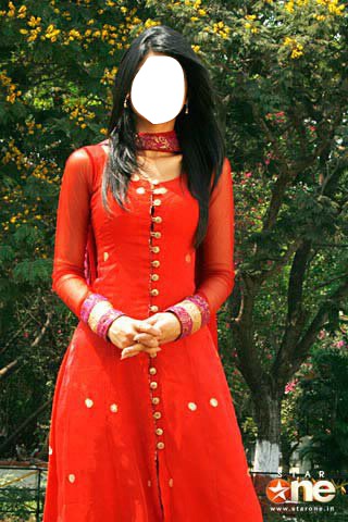 red sari Photo frame effect