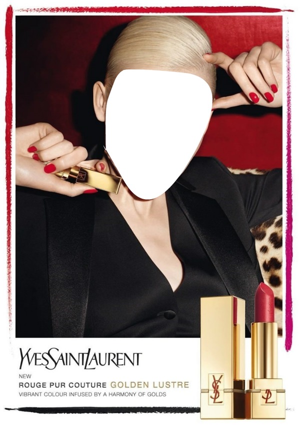 Yves Saint Laurent Lipstick Advertising Фотомонтажа