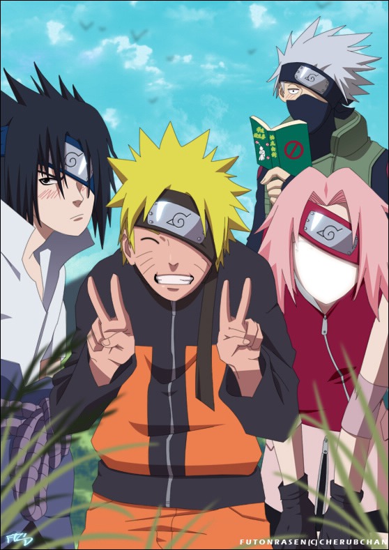 Naruto Shippuden - Photo Team 7 Framed poster