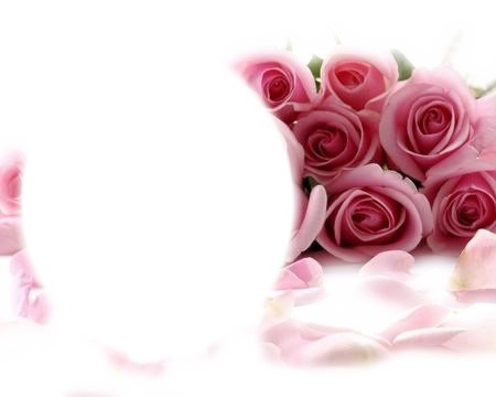 cadre fleur rose Fotomontaža