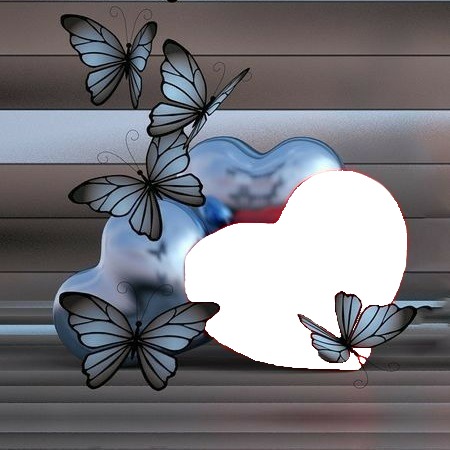 corazón y mariposas. Photo frame effect