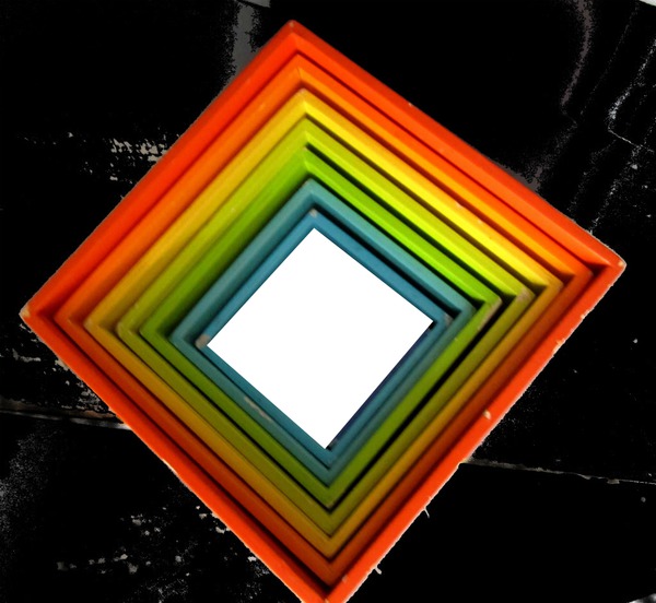 cadre multicolore -carré -une photo フォトモンタージュ